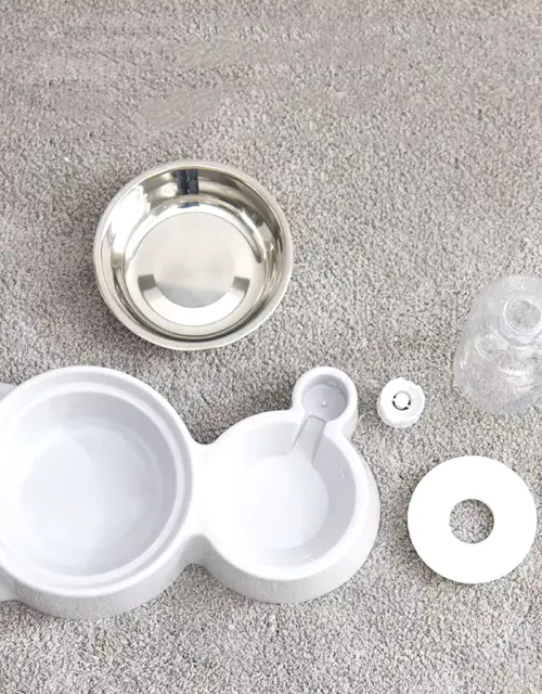 Customizable Automatic Drinking Fountain Pet Feeding Basin 2 in 1 Double Bowl Cat And Dog Food Bowls