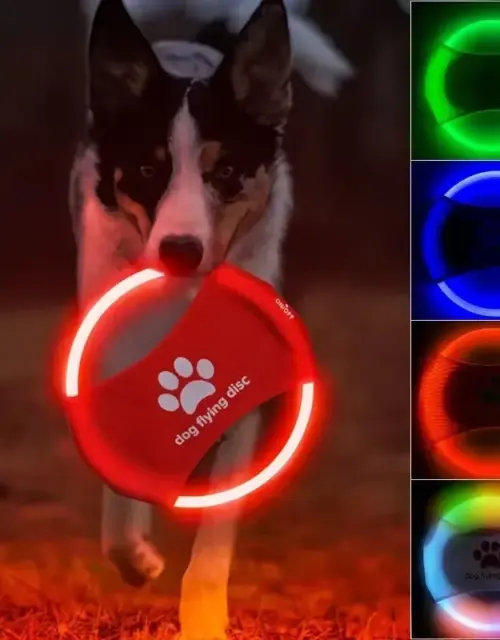 Dog Flying Discs 3 Modes Light Glowing LED luminous Trainning Interactive Toys Game Flying Discs Dog Toy Pet Dog Accessories