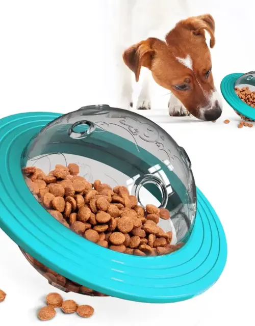 Flying Saucer Dog Game Flying Discs Toys Cat Chew Leaking Slow Food Feeder Ball Puppy IQ Training Toy Anti Choke Puzzle Dogs