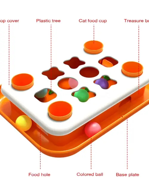 Level 2 Cat Puzzle Toys Slow Feeder Toy Food Dispenser Funny Kitten Balls Stimulation Interactive Game Treat Mental Treasure Box
