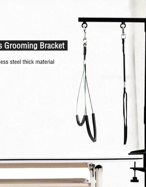 Pets Grooming Foldable Bracket with Sling Adjustable Steel Suspender Grooming Table Arm Support Dog Cat Holder for Bath Desk